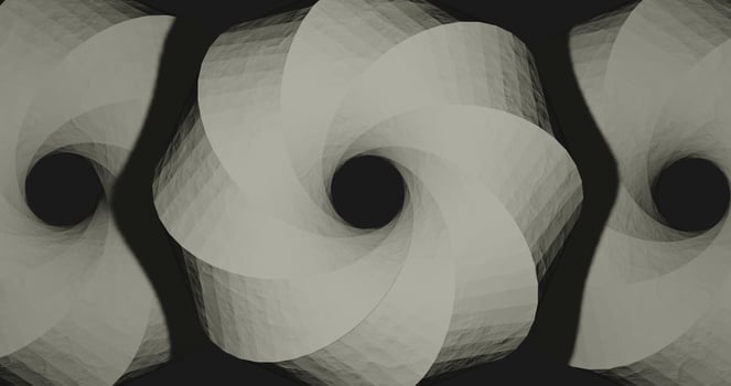 Paper twisted surfaces spinning in the dark, 3d rendering abstract background. photo
