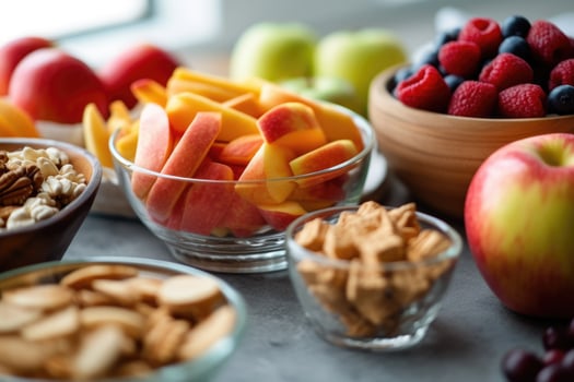 healthy snacks in the kitchen table Food Photography photo