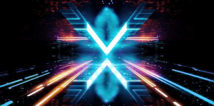 Abstract neon arrow background. Illustration photo