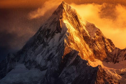photo ofa rugged mountaineer Alpine peak.