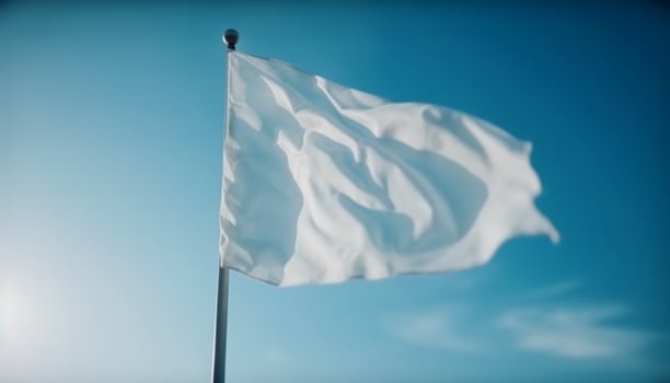 Freedom flying high, patriotism symbolized by waving flagpole generated by AI photo