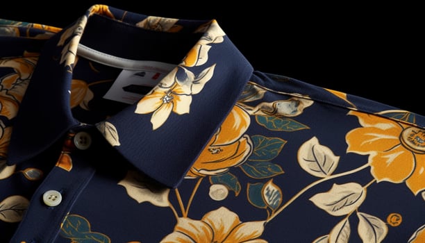 Silk dress with ornate floral embroidery, a symbol of elegance generated by AI photo
