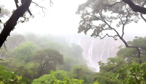 Tropical rainforest a panoramic view of the wilderness area generated by AI photo