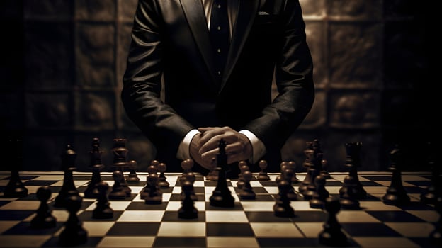 a man playing chess photo