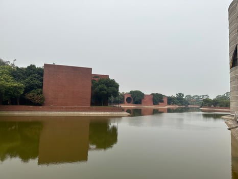 he Bangladesh National Parliament is located in the capital city of Dhaka. photo