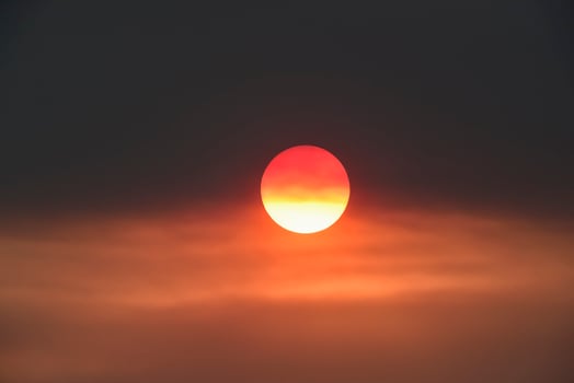 Orange sunset with clouds. photo