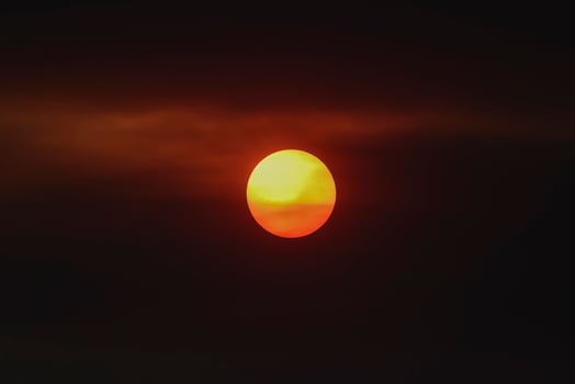 Orange sunset with clouds. photo