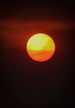 Orange sunset with clouds. photo