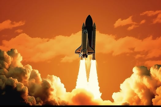 The space shuttles launching. photo