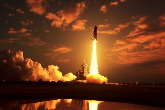 The space shuttles launching. photo