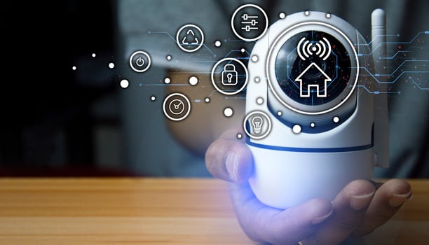 IP wifi wireless security camera supports Internet installation technology, security systems, smart home applications. photo