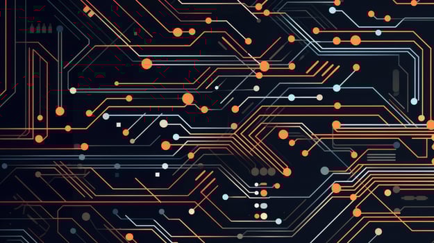Close-up of circuit board. Electronic computer hardware technology. Motherboard digital chip. blurred concept, illustration photo