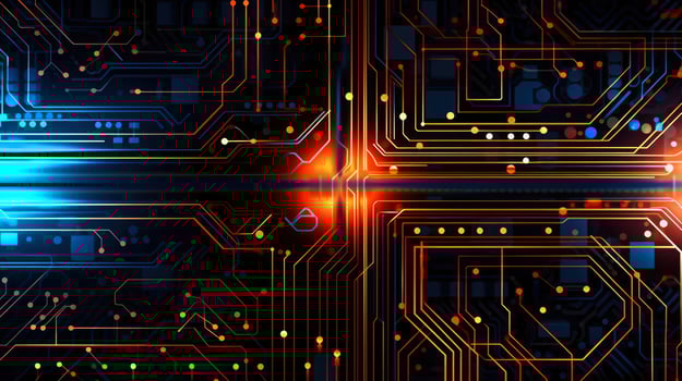 Close-up of circuit board. Electronic computer hardware technology. Motherboard digital chip. blurred concept, illustration photo