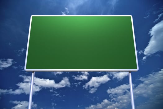 Large Empty Road Sign photo