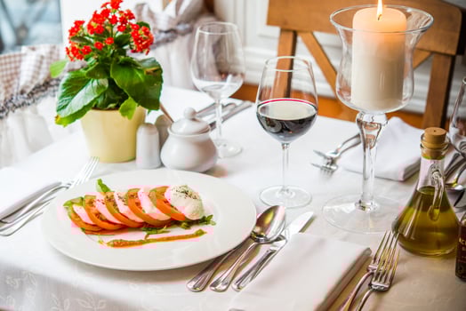 Breakfast at fancy restaurant. photo