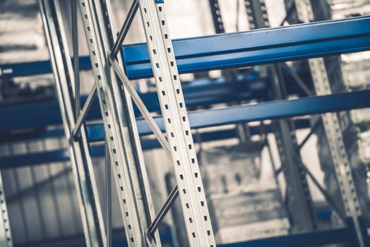 High rack shelving system in distribution warehouse photo
