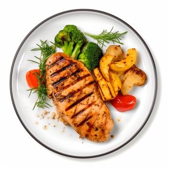Grilled chicken with vegetables photo