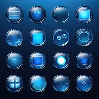 symbol blue glass button photo