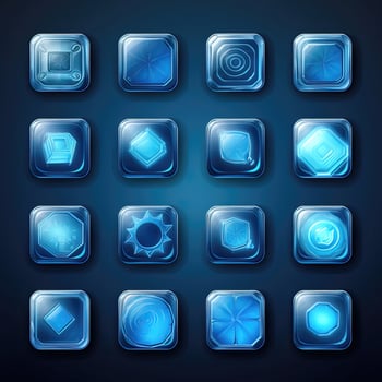 web blue glass button photo