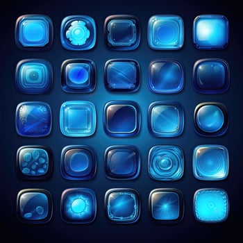 shiny blue glass button photo