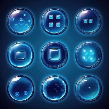 element blue glass button photo