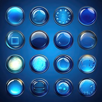 shape blue glass button photo