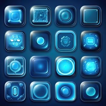 green blue glass button photo
