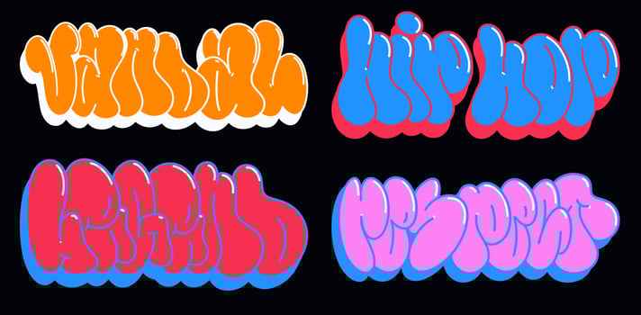 multicolored background, graffiti letters, bright colored inscriptions in the style of graffiti street art photo