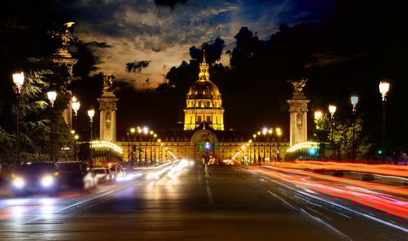 Les Invalides at night photo
