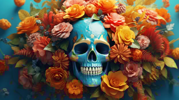 Day of the dead, Dia de los muertos holiday poster. Illustration photo