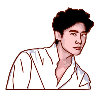 Cool and Stylish Young Man Realistic Illustration of a Fashionable Youth photo