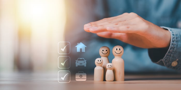 Protection and insurance concept car home and health ,Preventing and evaluating potential business investment benefits ,life insurance ,Protect your family and loved ones from accidents photo