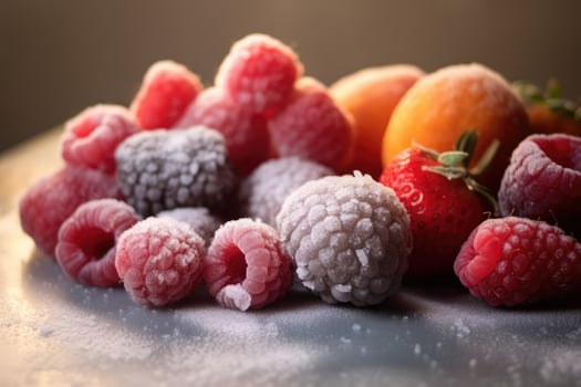 frozen fruit in the kitchen table professional food photography photo
