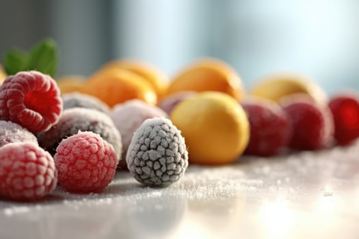 frozen fruit in the kitchen table professional food photography photo