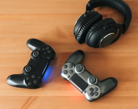 Gamepads on the table photo