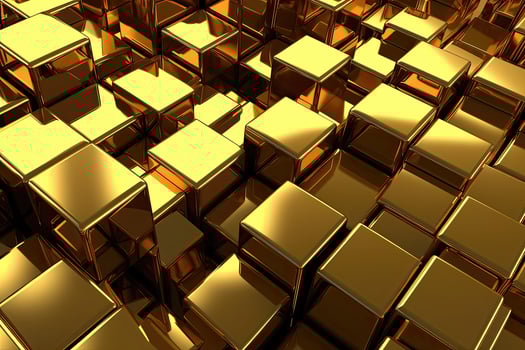 Golden cubes Abstract photo