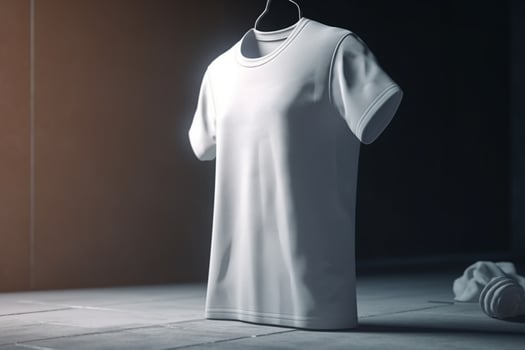 Bold and Beautiful, 3D Empty White T-Shirt Mockup with Large Print Area,3d render photo