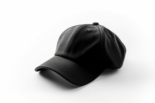 Versatile Vision, Empty Black Cap Mockup on White Background photo
