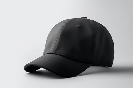 Minimalist Design, Black Cap Mockup on White Background photo