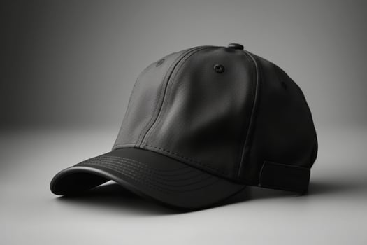 Pure and Simple, Realistic Black Cap Mockup on White Background photo
