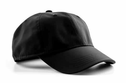 Timeless Style, Empty Black Cap Mockup on White Background photo