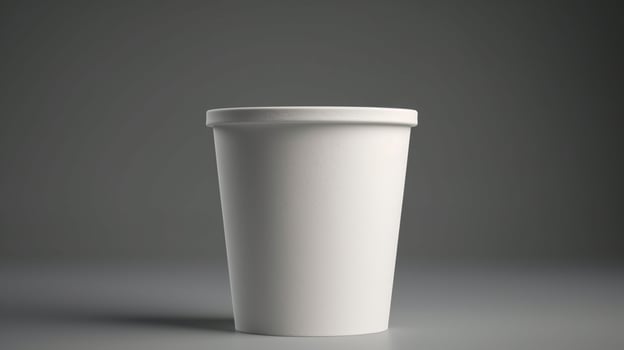 The neutral white background of this mockup emphasizes your designs on the ice cream paper cup photo