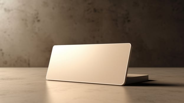 A neutral beige background brings out the richness of 3D visiting card mockup photo