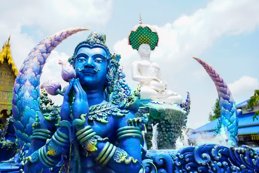 Rong Sua Ten temple or Blue temple in Chiang Rai Province, Thailand photo