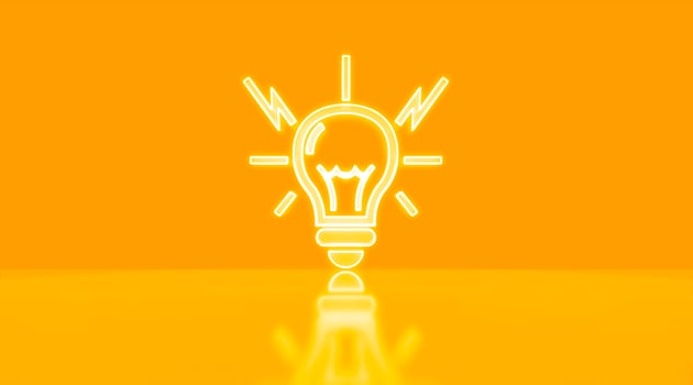 Neon light bulb icon. Glowing neon lamp ideas, innovation concept. photo