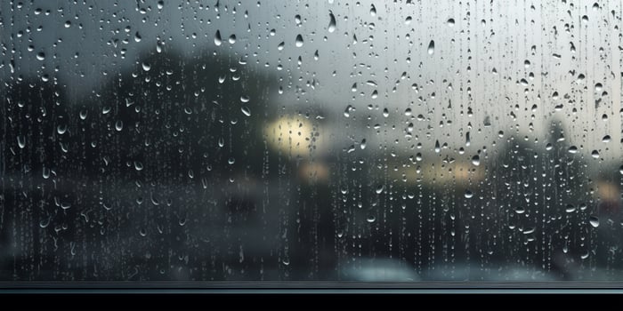 Rainy on window copy space blurred background, photo