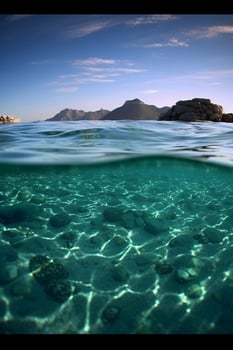 Looking into the glowing ocean. photo