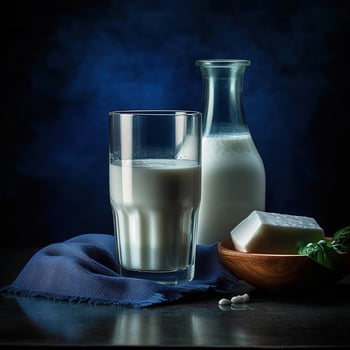 Realistic photo of Fresh Milk. Close-Up Food Photography.