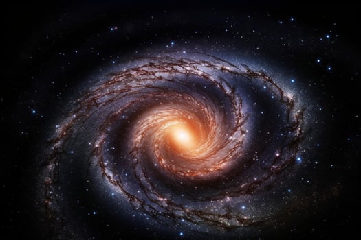 A telescope unveils the beauty of a sprawling spiral galaxy photo