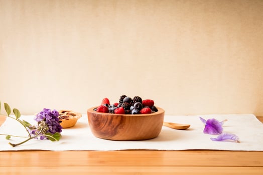 delicious bowl of fruits - blackberries, blueberries and raspberries photo